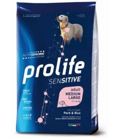 Prolife Cane Sensitive Adult Maiale & Riso Medium Large 10 Kg